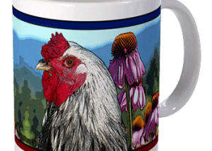 Hudson Valley Farm Art: Echinacea & Rooster Mug